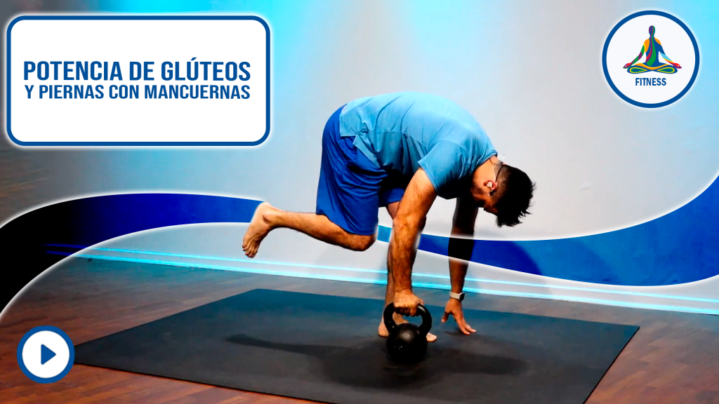Potencia de glúteos y piernas con mancuernas